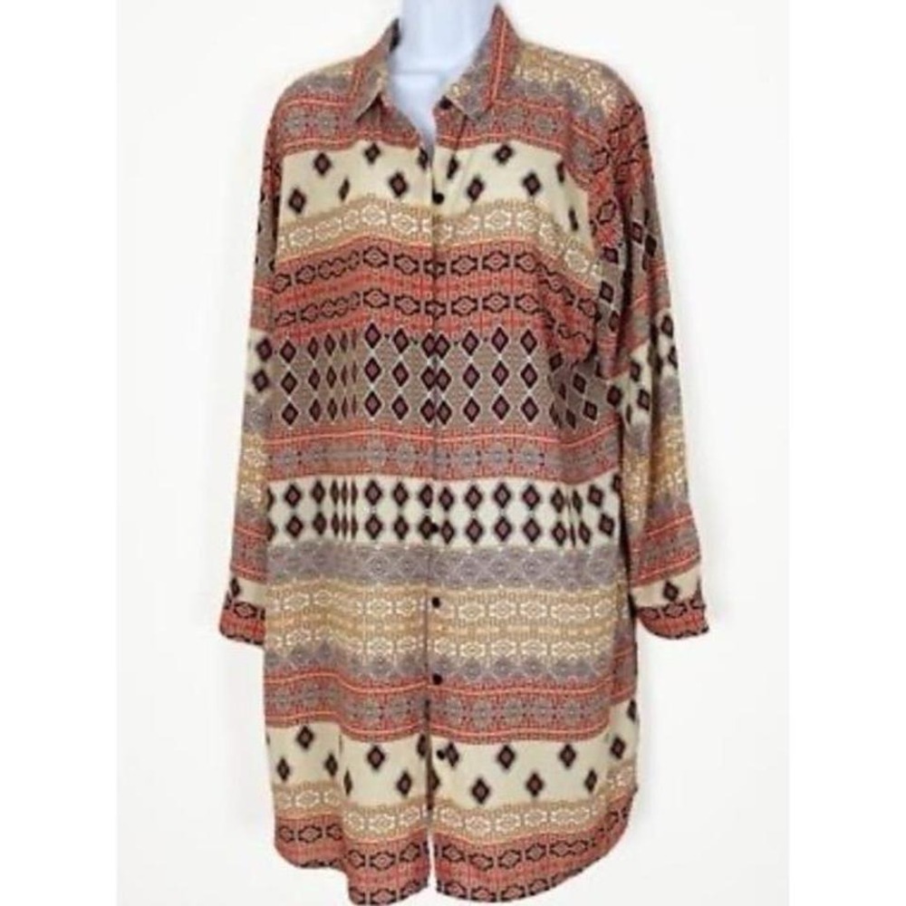 Chicos Aztec print tunic shirt size‎ 2
